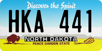 ND license plate HKA441