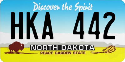ND license plate HKA442