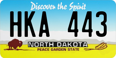 ND license plate HKA443