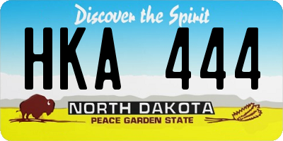 ND license plate HKA444