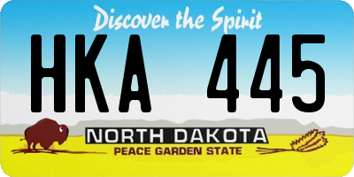 ND license plate HKA445