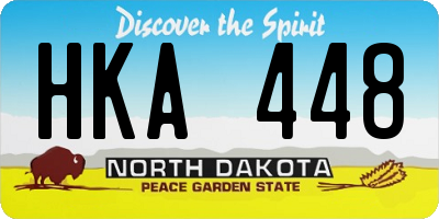 ND license plate HKA448