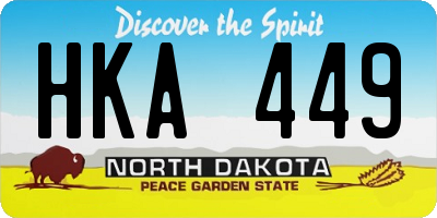 ND license plate HKA449