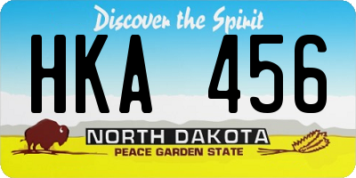 ND license plate HKA456