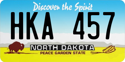 ND license plate HKA457