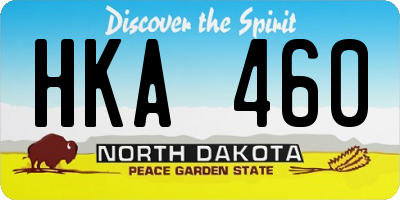 ND license plate HKA460