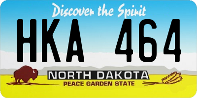 ND license plate HKA464