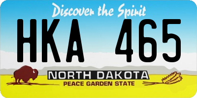 ND license plate HKA465