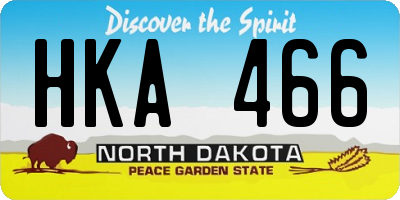 ND license plate HKA466