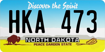 ND license plate HKA473