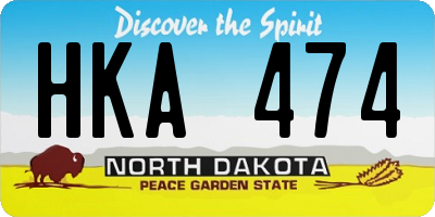 ND license plate HKA474