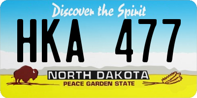 ND license plate HKA477