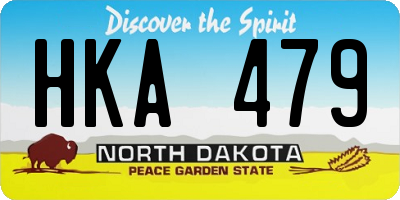 ND license plate HKA479
