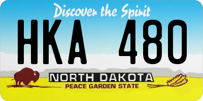 ND license plate HKA480