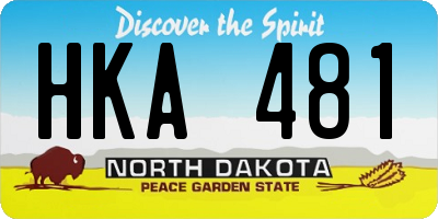 ND license plate HKA481