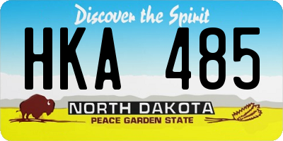 ND license plate HKA485