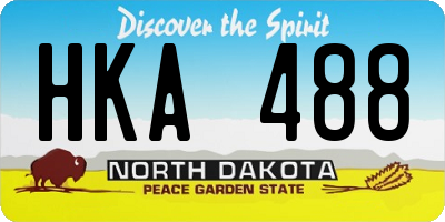 ND license plate HKA488