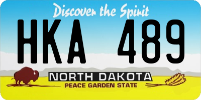 ND license plate HKA489