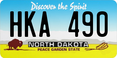 ND license plate HKA490