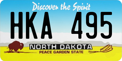 ND license plate HKA495