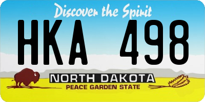 ND license plate HKA498