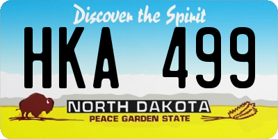 ND license plate HKA499