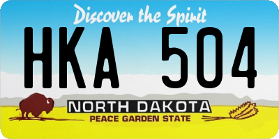 ND license plate HKA504