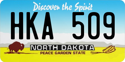 ND license plate HKA509