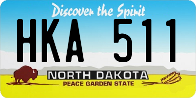 ND license plate HKA511