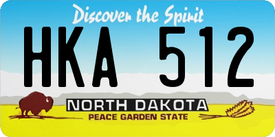 ND license plate HKA512