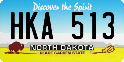 ND license plate HKA513