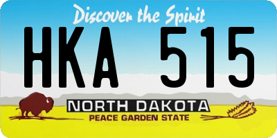 ND license plate HKA515