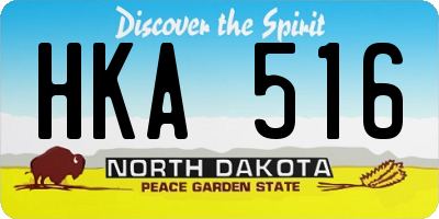 ND license plate HKA516