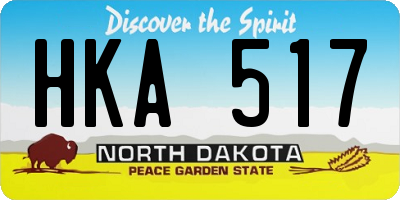 ND license plate HKA517