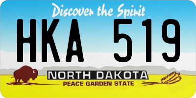 ND license plate HKA519