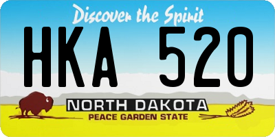 ND license plate HKA520