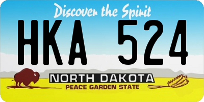 ND license plate HKA524