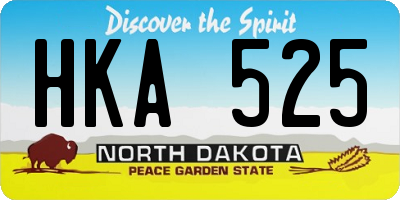 ND license plate HKA525