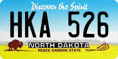 ND license plate HKA526
