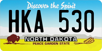 ND license plate HKA530