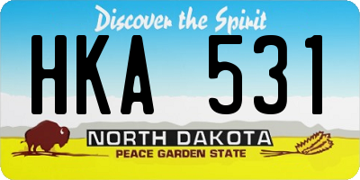 ND license plate HKA531