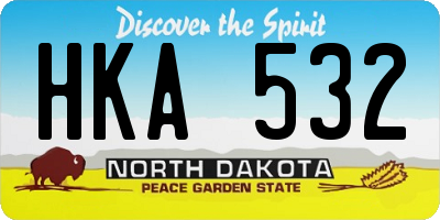 ND license plate HKA532