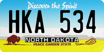 ND license plate HKA534
