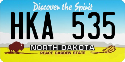 ND license plate HKA535