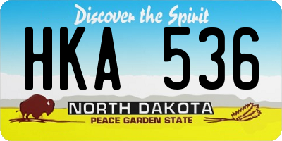 ND license plate HKA536
