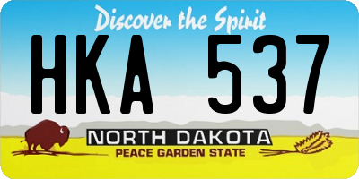 ND license plate HKA537