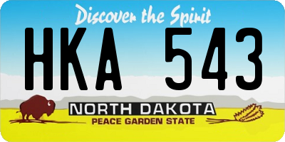 ND license plate HKA543