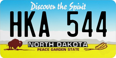 ND license plate HKA544