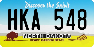 ND license plate HKA548