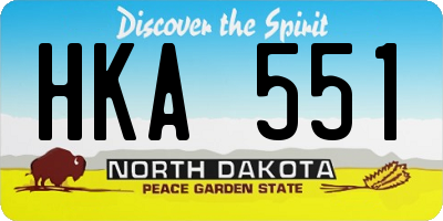 ND license plate HKA551